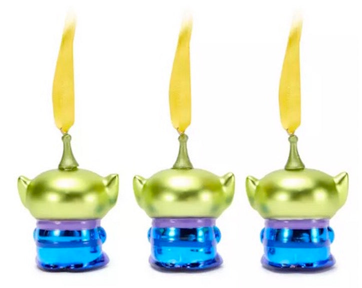  Disney Glass Ornament Set - Toy Story Alien - Set Of 3