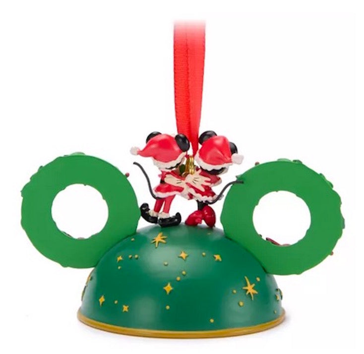  Disney Ear Hat Ornament - Santa Mickey And Minnie