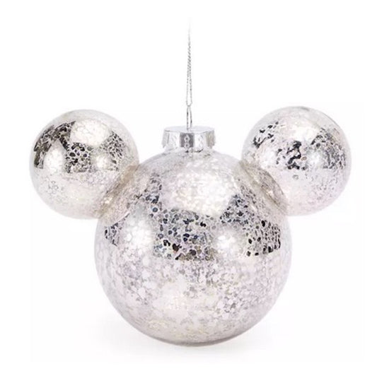  Disney Mickey Ears Icon Ornament - Mickey Mouse Solid Silver