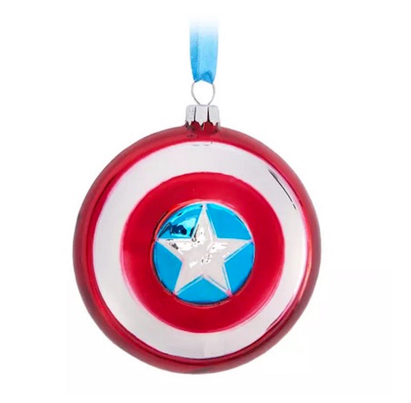  Disney Glass Ornament - Captain America Shield