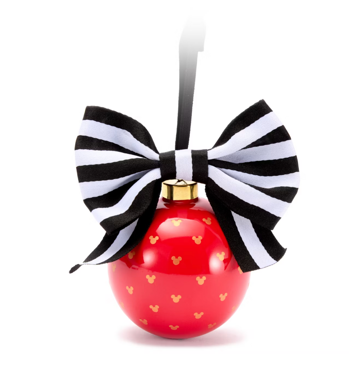  Disney Bauble Ornament - Mickey Icon Print With Bow