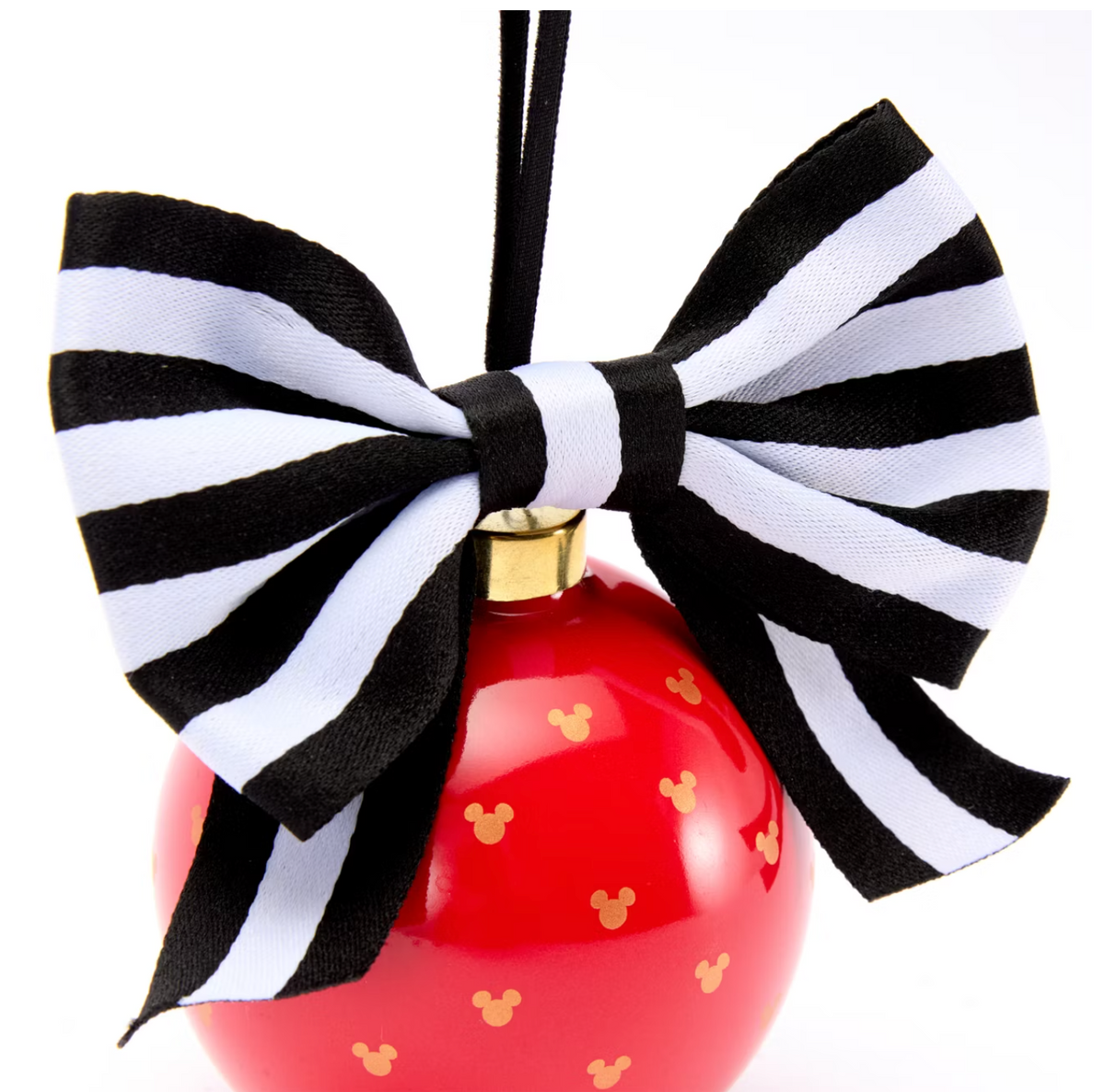  Disney Bauble Ornament - Mickey Icon Print With Bow