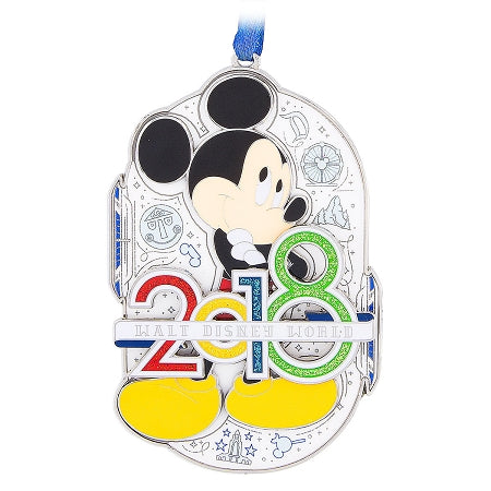  Disney Christmas Ornament - 2018 Mickey Mouse - Disney World - Metal