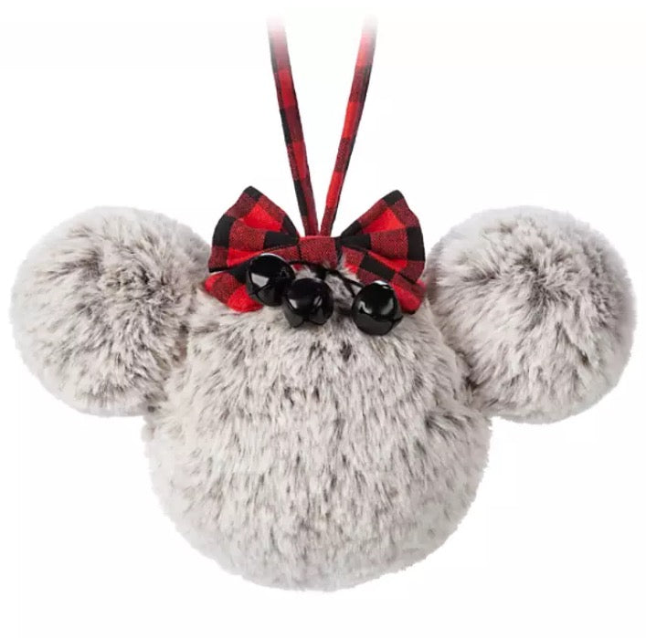  Disney Mickey Ears Icon Ornament - Minnie Mouse Faux Fur