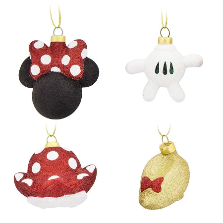  Disney Christmas Ornament Set - Minnie Mouse Body Parts - Set Of 4