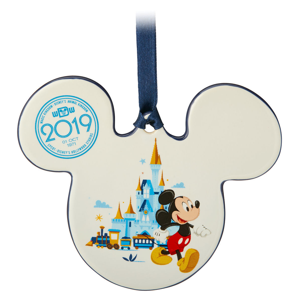  Disney Disc Ornament - 2019 Dated - Mickey Icon - Walt Disney World
