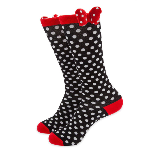  Disney Knee Socks For Women - Minnie Mouse With Bow And Polka Dots
