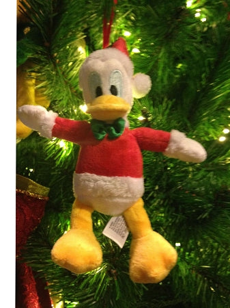  Disney Christmas Ornament - Santa Donald Duck Plush - 5 Inch