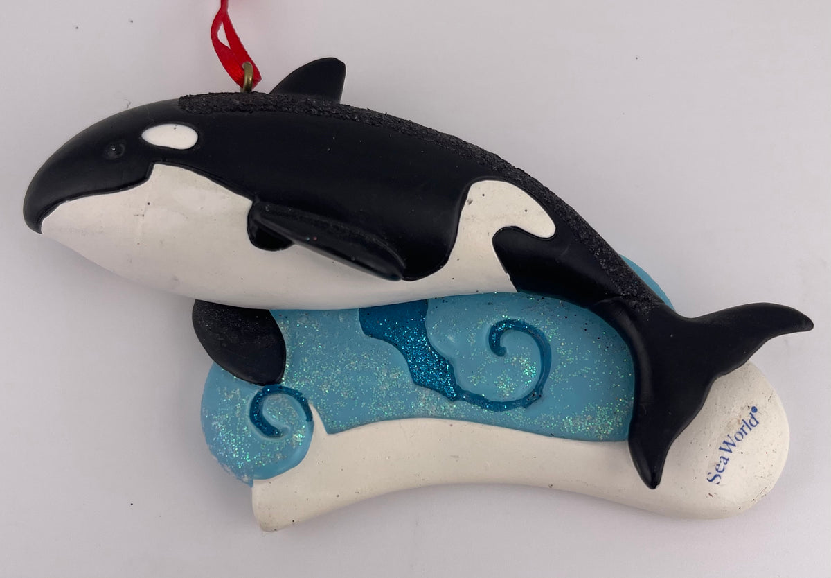 Disney Sea World Christmas Ornament - Shamu Whale In Waves