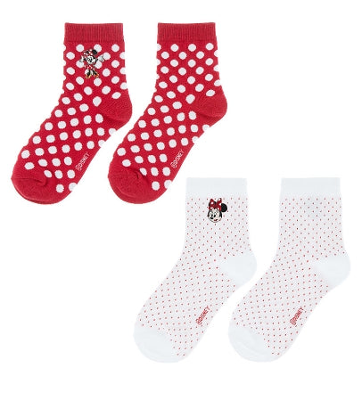  Disney Youth Socks - Minnie Mouse Dots - 2 Pack