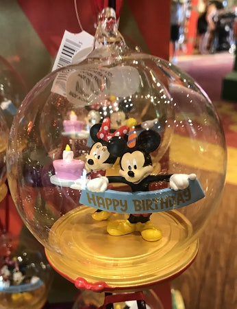  Disney Globe Ornament - Happy Birthday - Mickey And Minnie Mouse