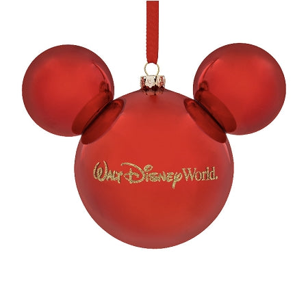  Disney Christmas Ornament - Mickey Mouse Icon - Red Walt Disney World
