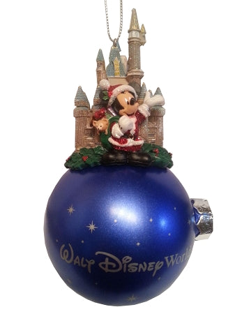  Disney Christmas Ornament - Cinderella Castle And Santa Mickey Mouse