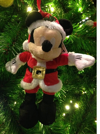  Disney Christmas Ornament - Santa Mickey Mouse Plush - 5 Inch