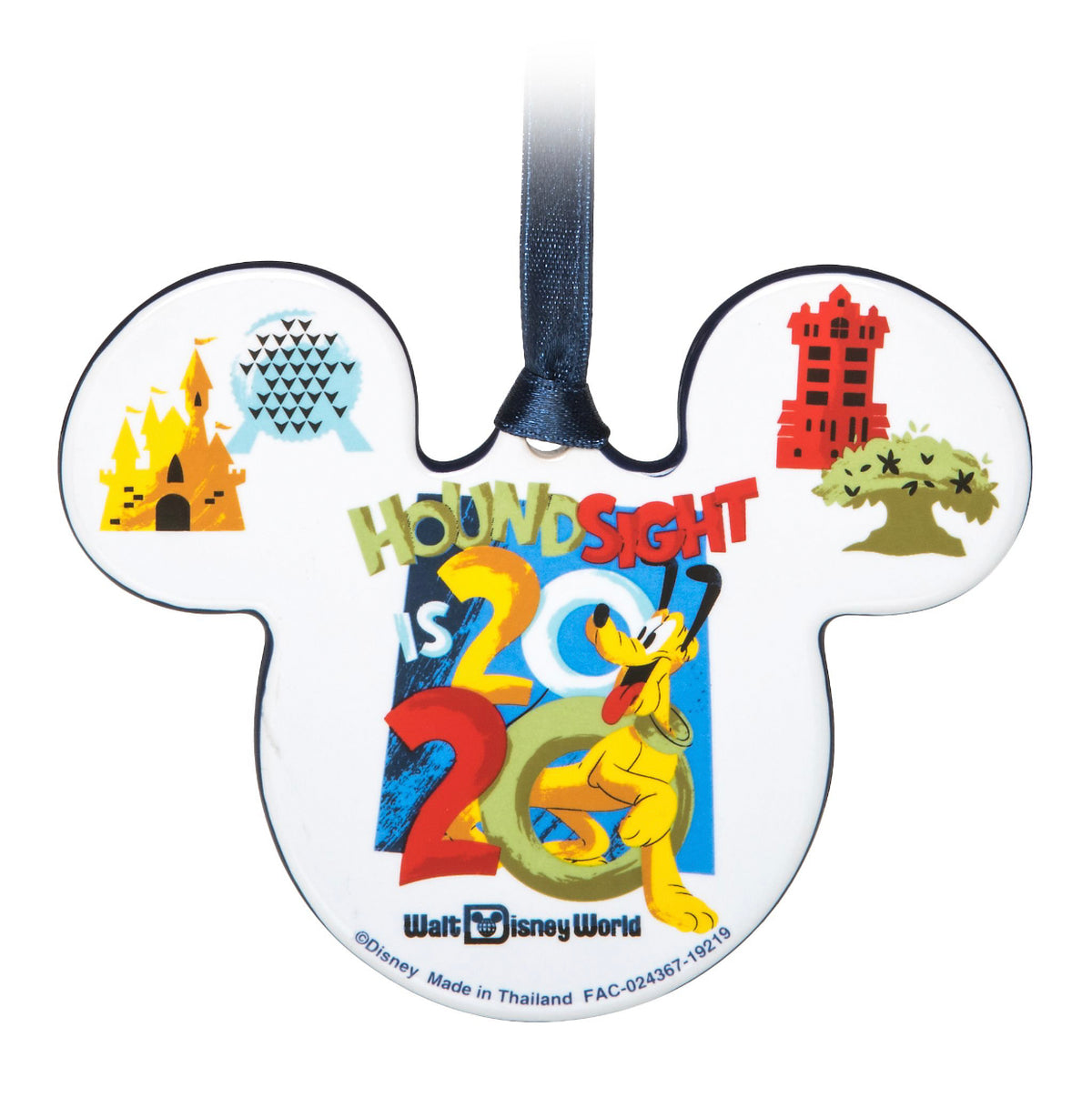  Disney Disc Ornament - 2020 Dated - Mickey Icon - Walt Disney World
