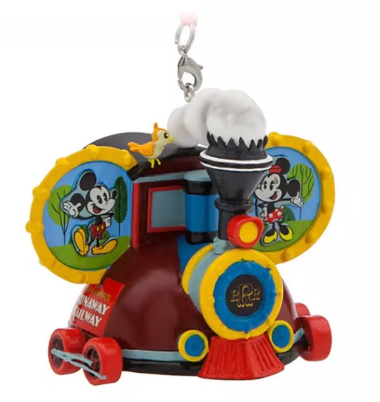  Disney Ear Hat Ornament - Mickey & Minnie's Runaway Railway