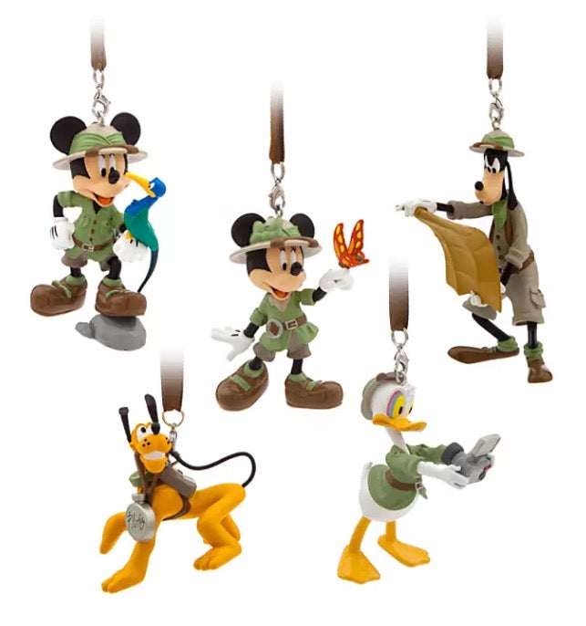  Disney Ornament Set - Safari Mickey & Friends - Animal Kingdom