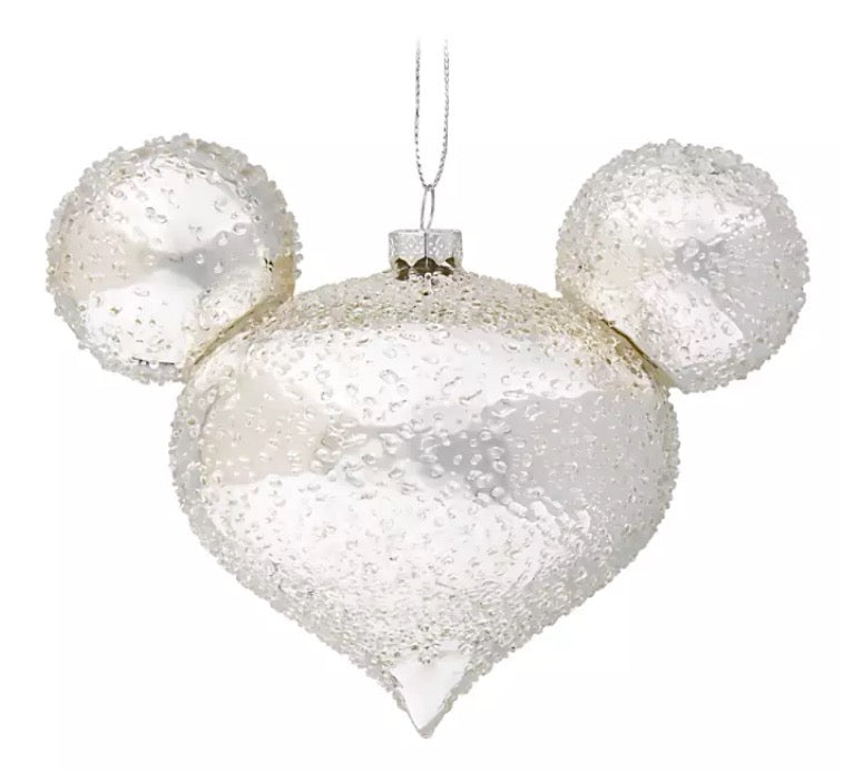  Disney Mickey Ears Icon Ornament - Mickey Mouse Icon - Silver Ice