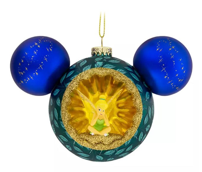  Disney Mickey Ears Icon Ornament - Tinker Bell And Peter Pan