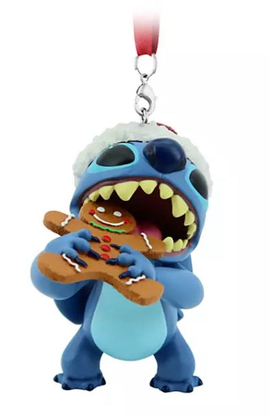 Disney Figurine Ornament - Stitch With Gingerbread Snack