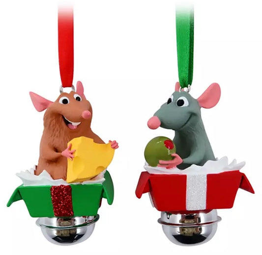  Disney Bell Ornament Set - Remy And Emile - Ratatouille