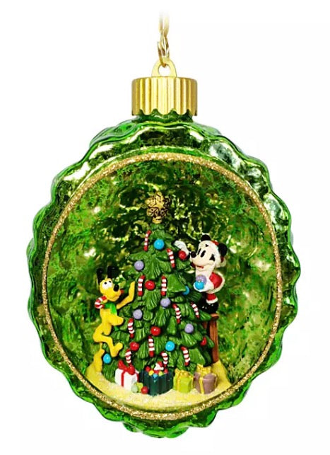  Disney Light Up Ornament - Mickey Mouse And Pluto Pinecone