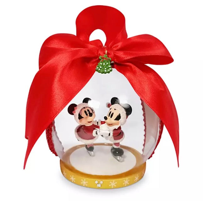  Disney Dome Ornament - Santa Mickey And Minnie Scene - Vintage