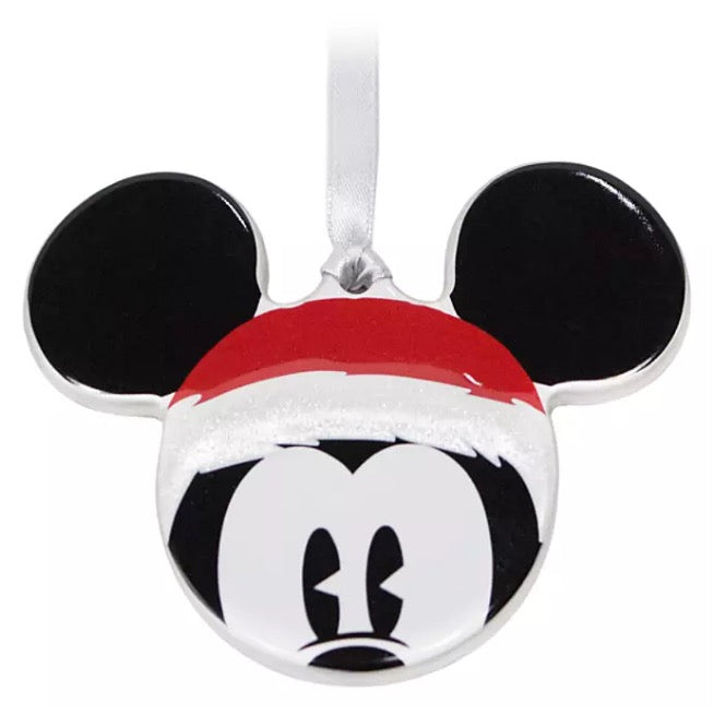  Disney Disc Ornament - Santa Mickey Mouse Icon - Ceramic