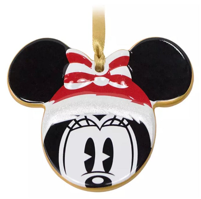  Disney Disc Ornament - Santa Minnie Mouse Icon - Ceramic