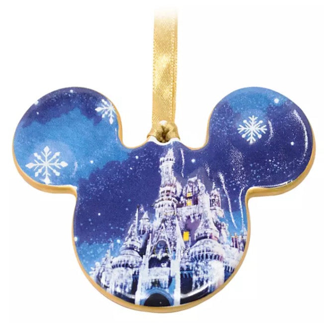  Disney Disc Ornament - Mickey Cinderella Castle - Ceramic