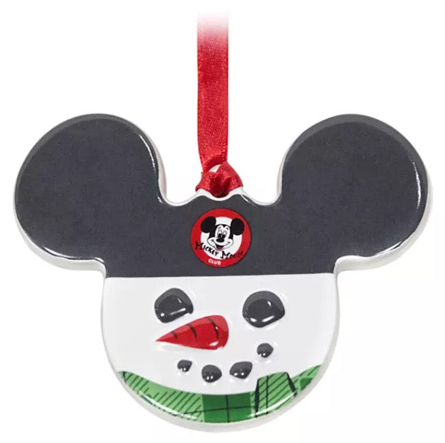  Disney Disc Ornament - Mickey Icon Snowman - Ceramic