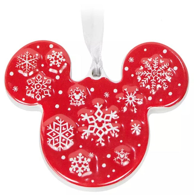  Disney Disc Ornament - Mickey Icon Snowflake - Ceramic