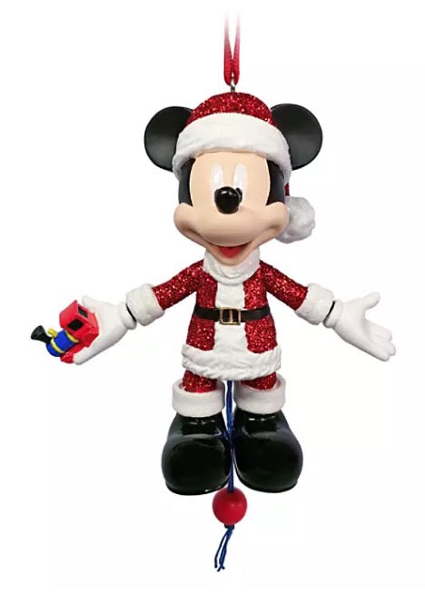 Disney Figurine Ornament - Santa Mickey Mouse Articulated