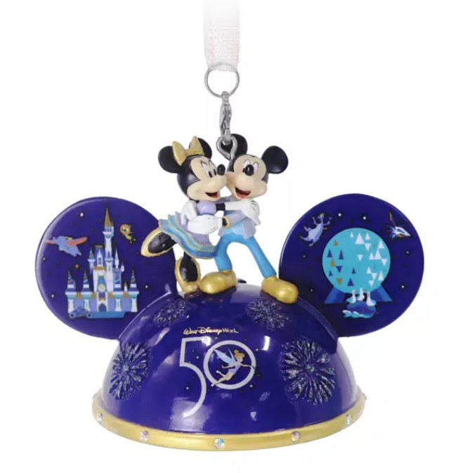  Disney Ear Hat Ornament - 50th Anniversary - Mickey & Minnie