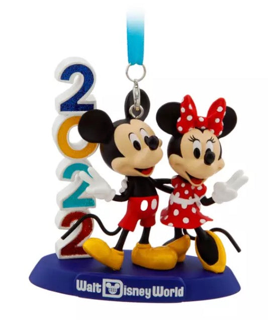  Disney Figurine Ornament - 2022 Mickey & Minnie - Walt Disney World