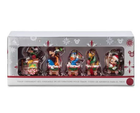  Disney Ornament Set - Mickey Mouse And Friends Train