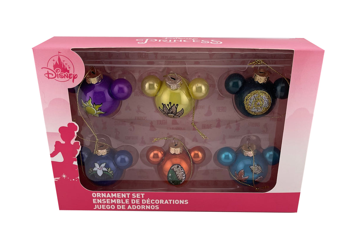  Disney Ornament Set - Mickey Icon With Princesses - Set 2